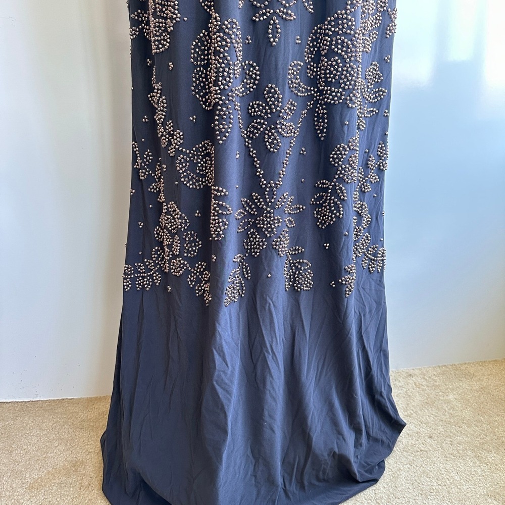 Betsy & Adam Beaded Gown Cognac Black Tie Formal MOTB Gala Old Money Elegant 14W - Picture 13 of 14